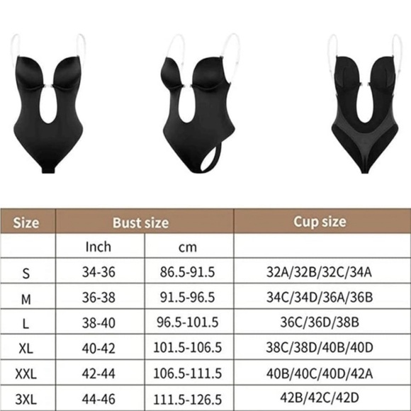 The Women's Backless Body Shaper Bra With Deep V-Neck soze 38 new large NWOT - Picture 5 of 5